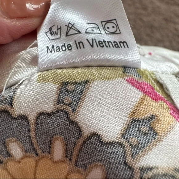 Asian Style TUNIC DRESS 100% Silk Fan Floral Pattern Made In Vietnam XS S M - Picture 11 of 11